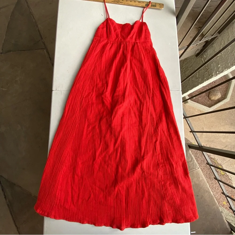Red Gauze Maxi Dress Boho Cottagecore Sundress Small NWT Summer Abercrombie